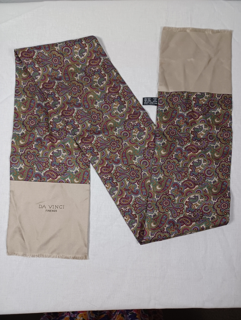 Da Vinci Firenze Paisley Silk Scarf